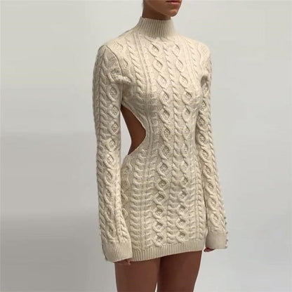 Faelan - Knitted Back Cut-Out Mini Kjole