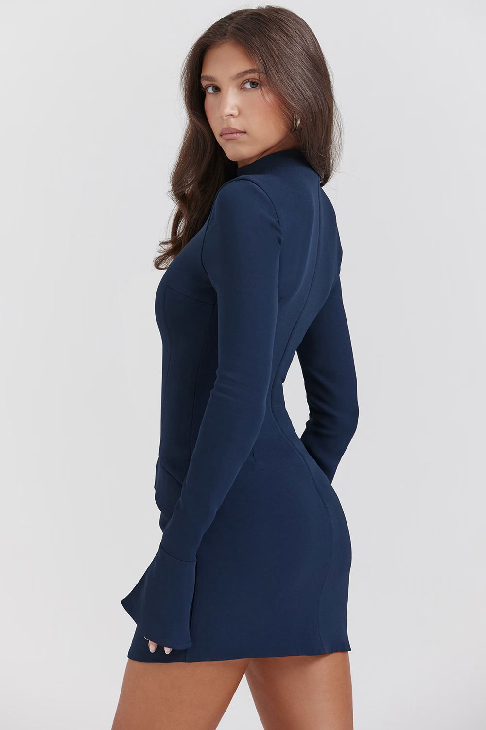 Zevuri - Strikket Bodycon Pocket Detail Mini Kjole