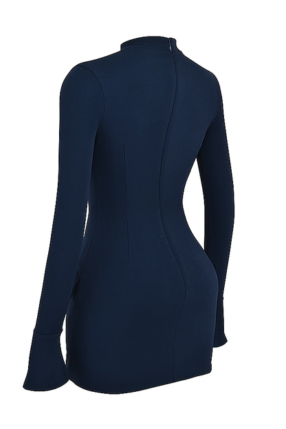 Zevuri - Strikket Bodycon Pocket Detail Mini Kjole