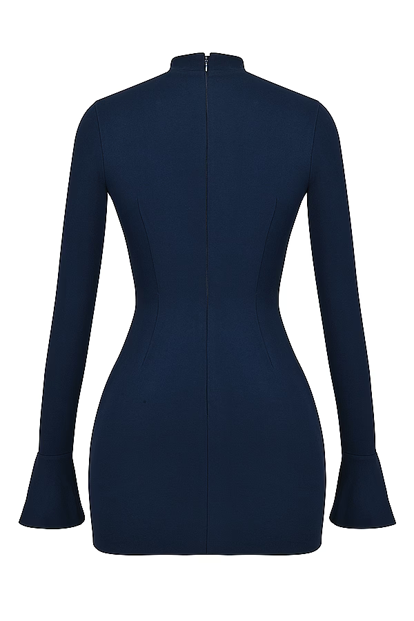 Zevuri - Strikket Bodycon Pocket Detail Mini Kjole