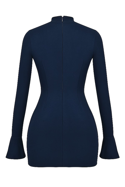 Zevuri - Strikket Bodycon Pocket Detail Mini Kjole